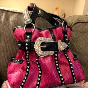 Pink Bling Western Purse Oversized